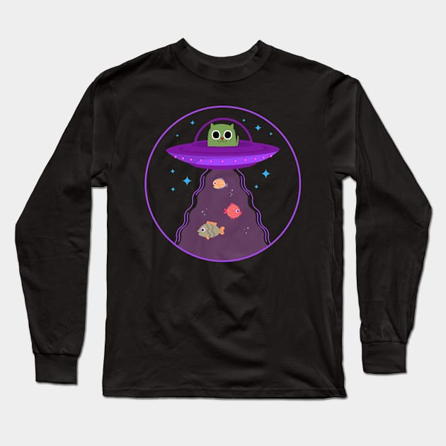 Alien cat. Long Sleeve T-Shirt by lakokakr